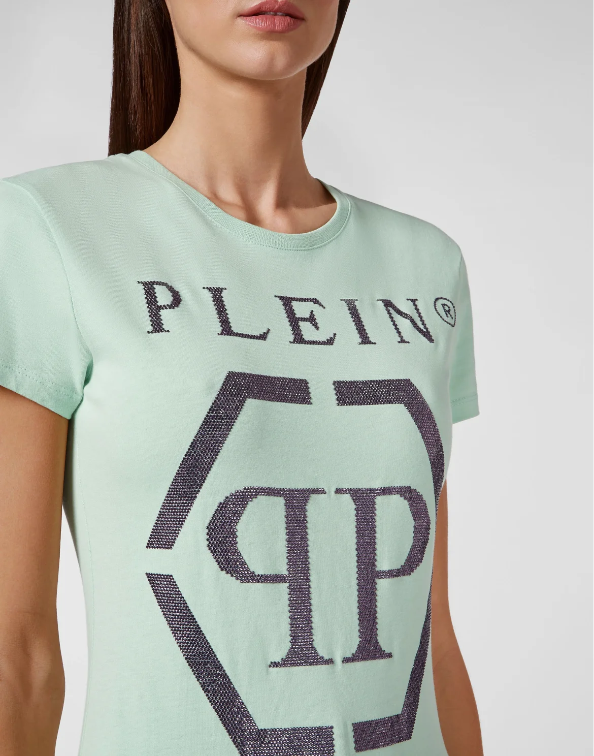 T-shirt Sexy Pure Hexagon with Crystals, цвет: Зеленый