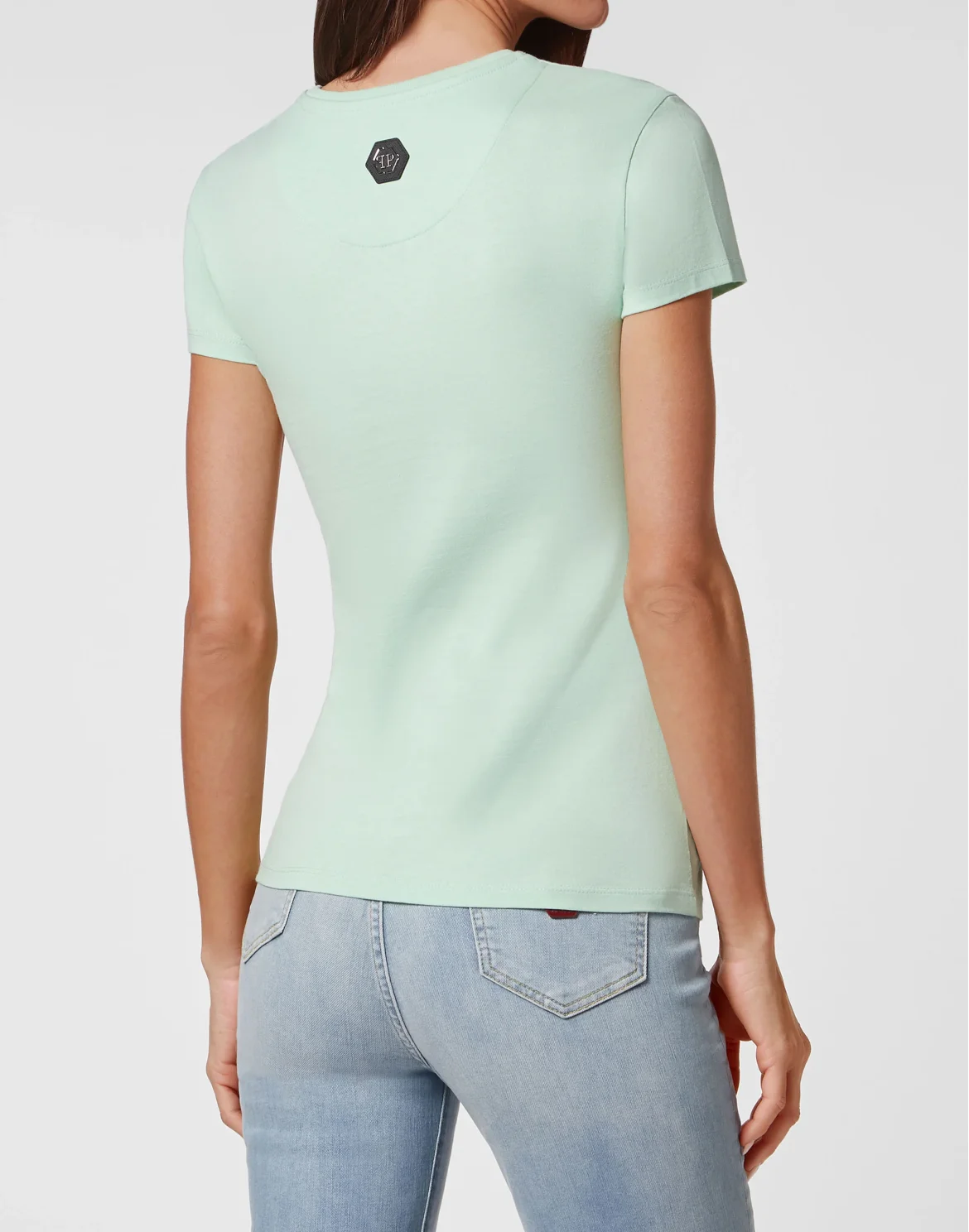 T-shirt Sexy Pure Hexagon with Crystals, цвет: Зеленый