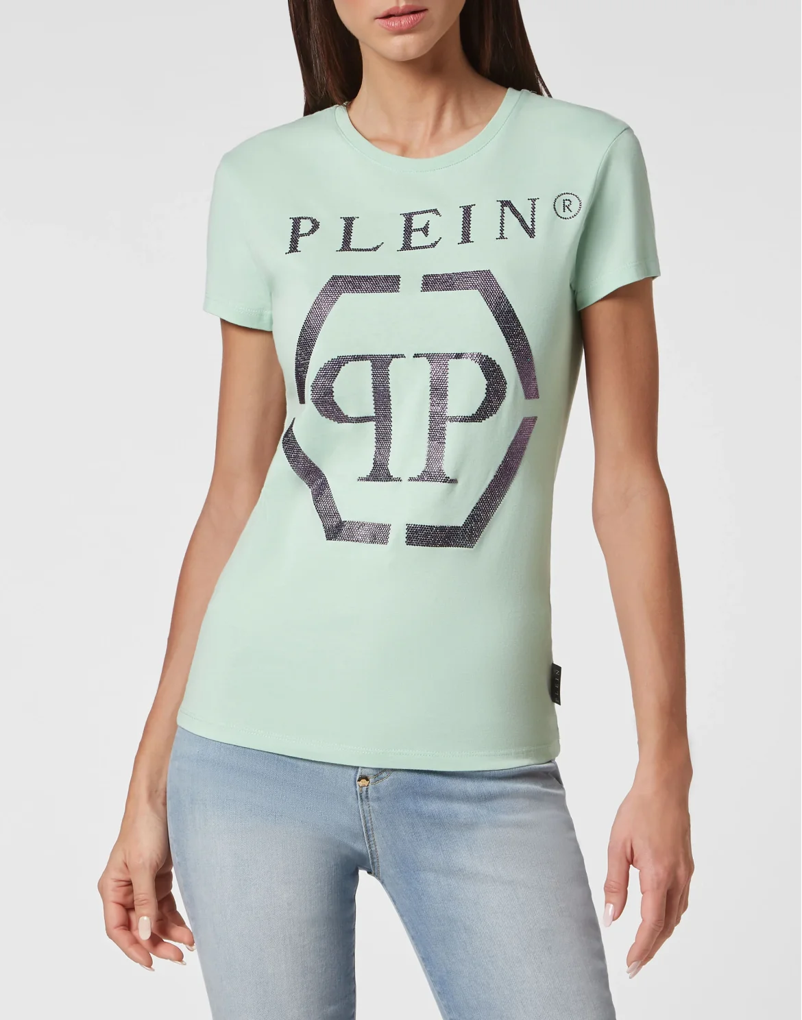 T-shirt Sexy Pure Hexagon with Crystals, цвет: Зеленый