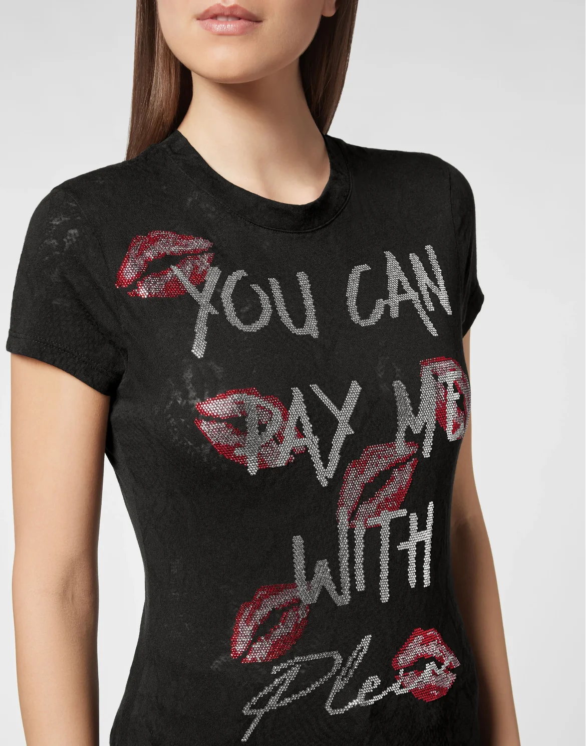 T-shirt Sexy Pure with Crystals, цвет: Черный