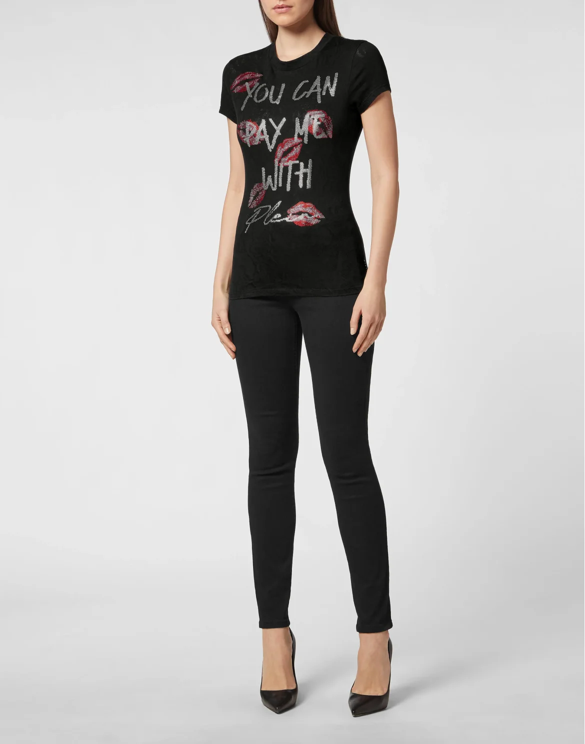 T-shirt Sexy Pure with Crystals, цвет: Черный
