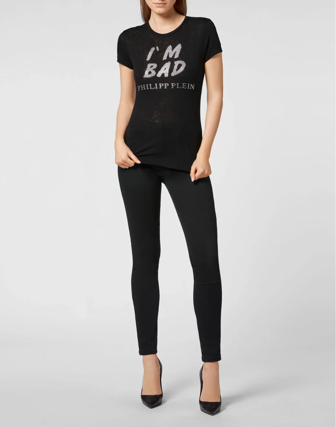 T-shirt Sexy Pure with Crystals, цвет: Черный