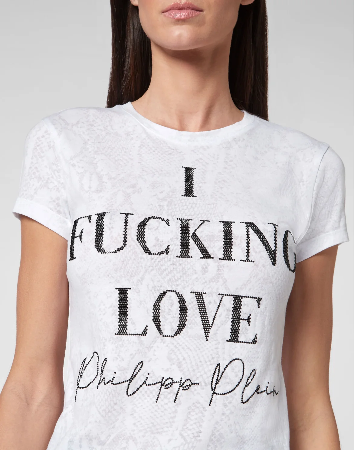 T-shirt Sexy Pure Philipp Plein TM with Crystals, цвет: Белый