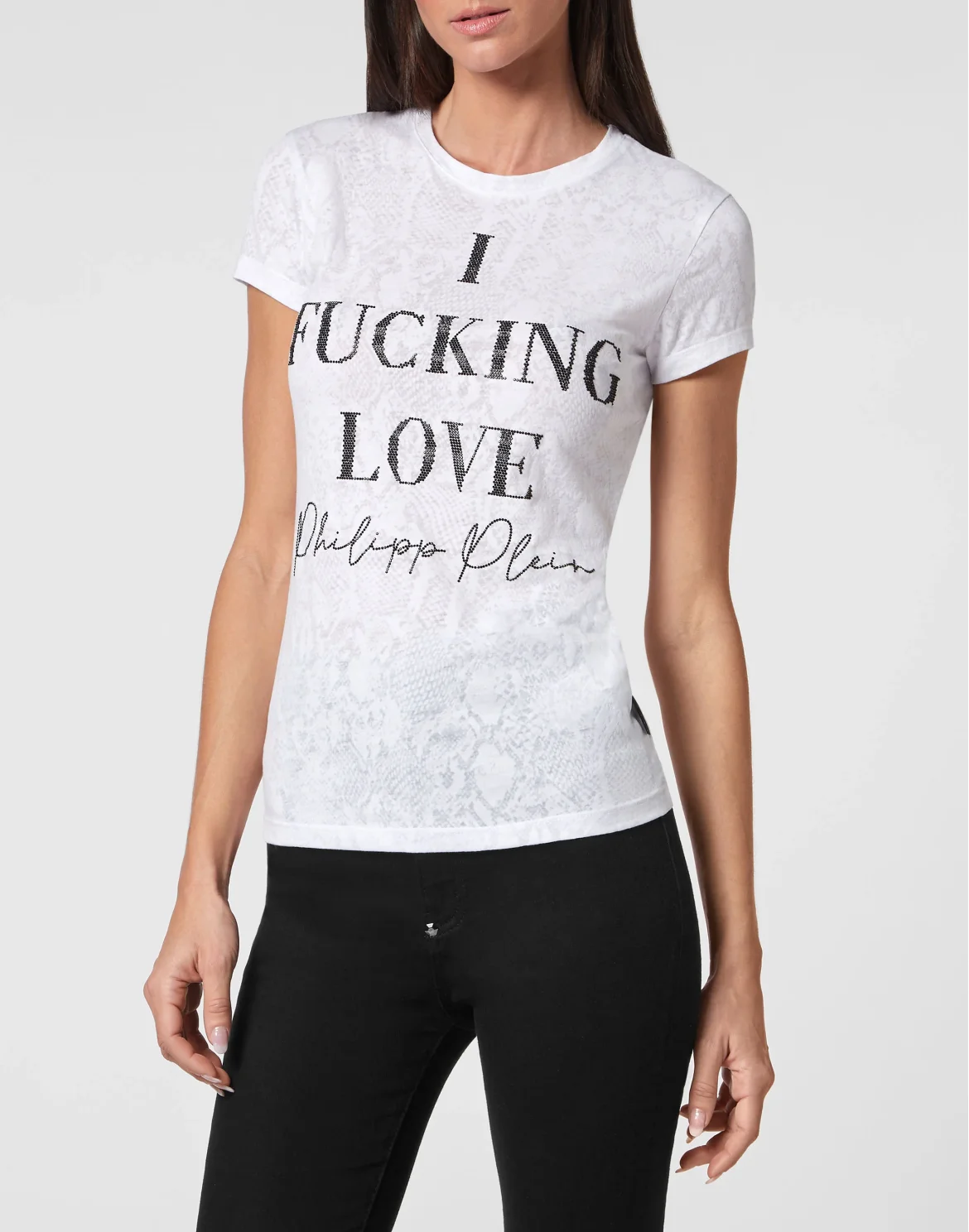 T-shirt Sexy Pure Philipp Plein TM with Crystals, цвет: Белый