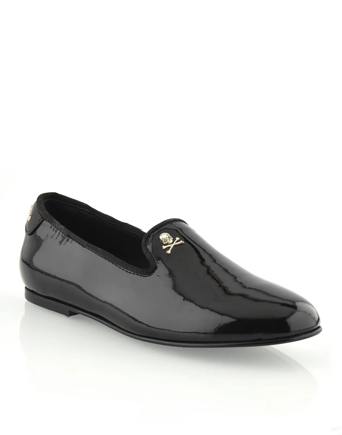 LOAFERS PATENT SKULL, цвет: Черный