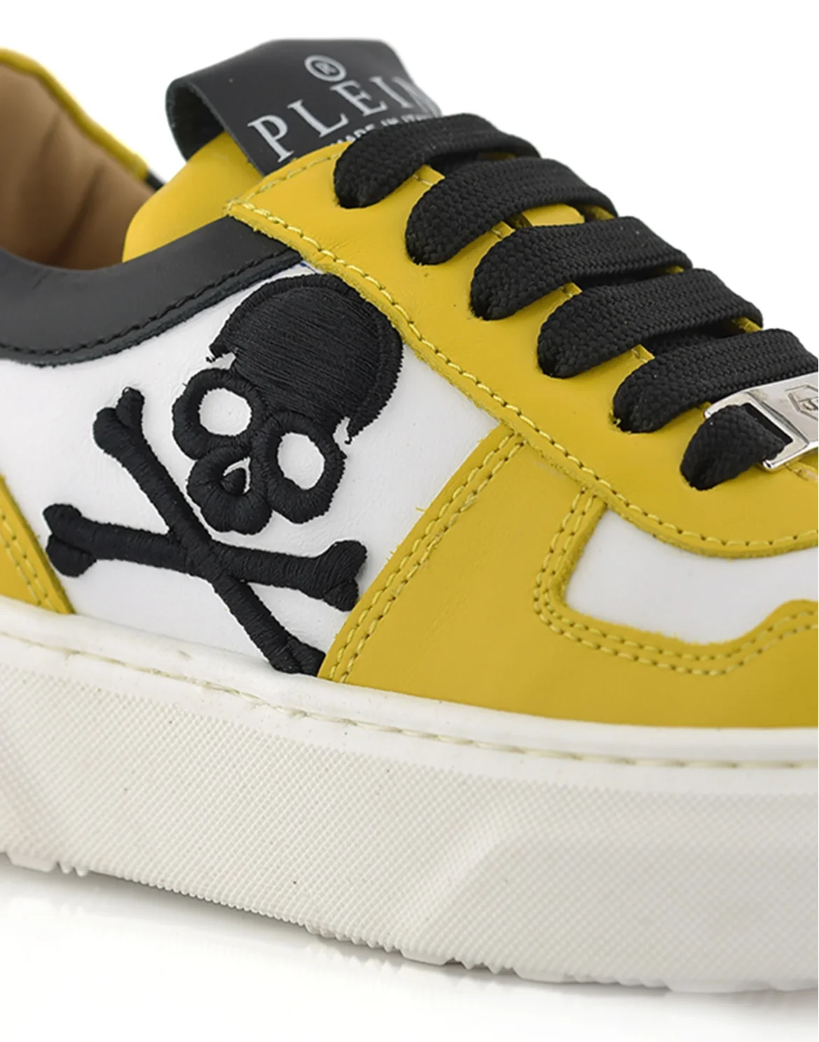 SNEAKERS BOX SOLE LACE EMBROIDERY SKULL, цвет: Желтый