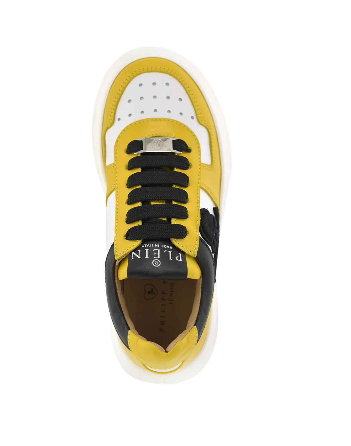 SNEAKERS BOX SOLE LACE EMBROIDERY SKULL, цвет: Желтый