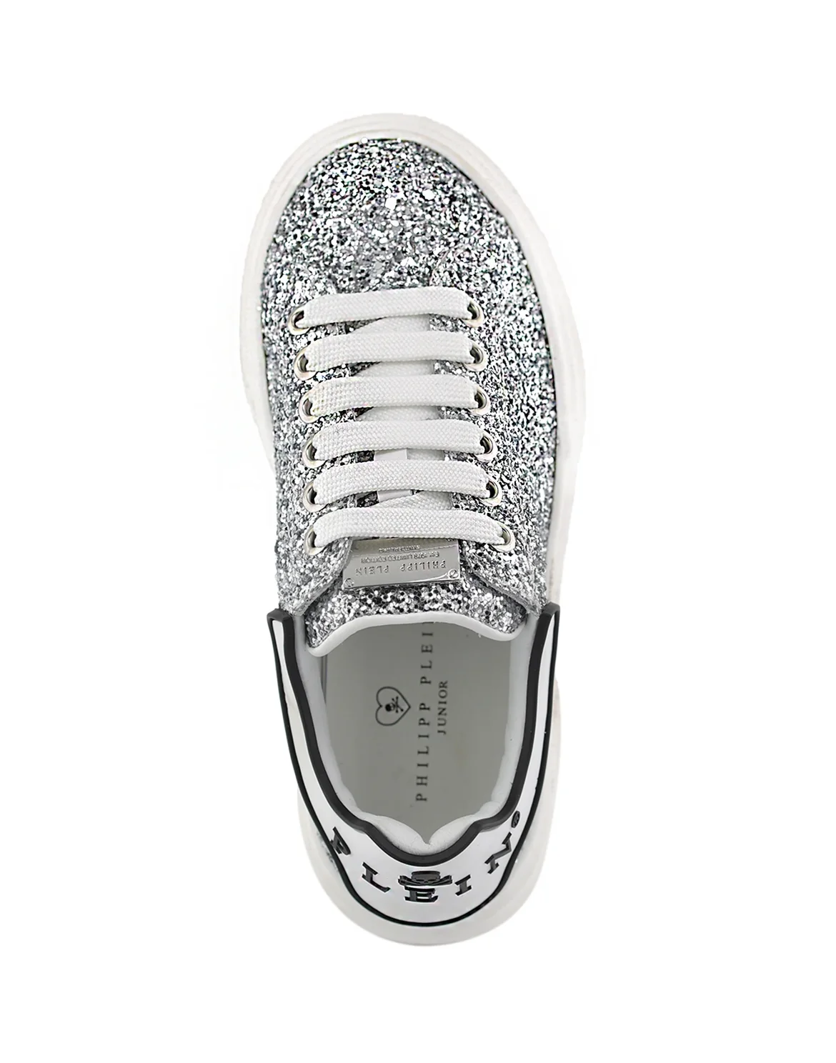 SNEAKERS BIG BANG GLITTER BOX SOLE LACE, цвет: Серебристый
