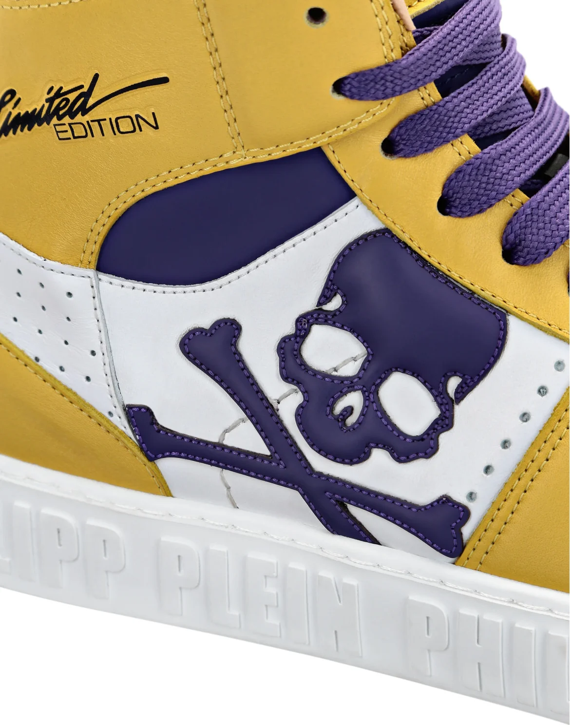 Leather Hi-Top Sneakers Skull, цвет: Фиолетовый