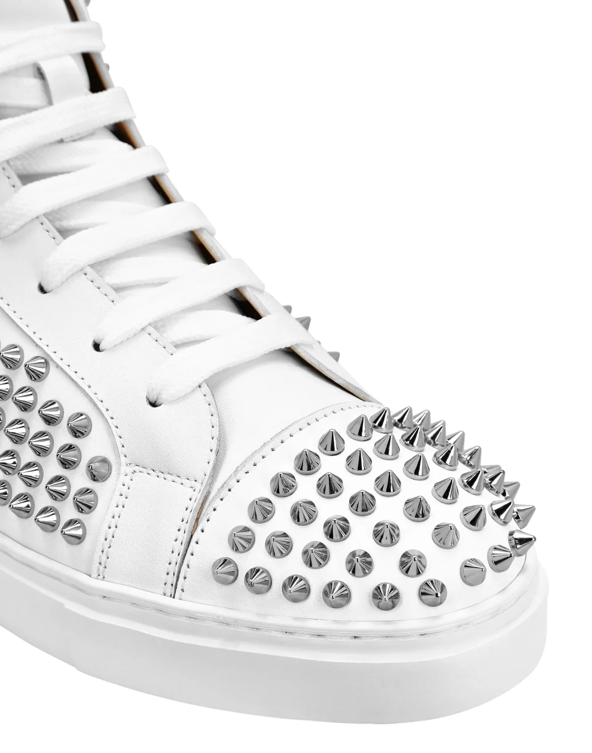 HI-TOP  STUDDED  SNEAKERS, цвет: Белый