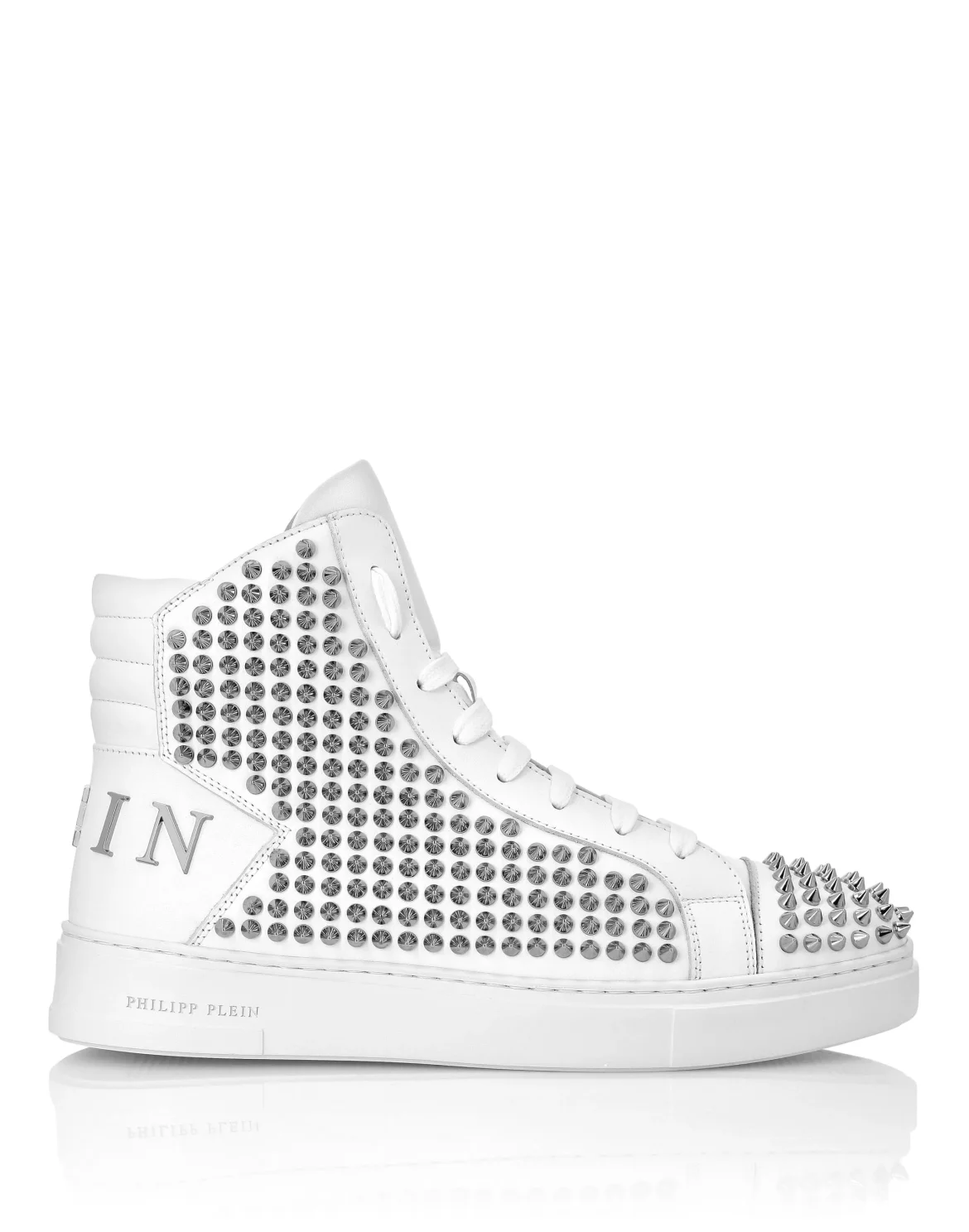 HI-TOP  STUDDED  SNEAKERS, цвет: Белый