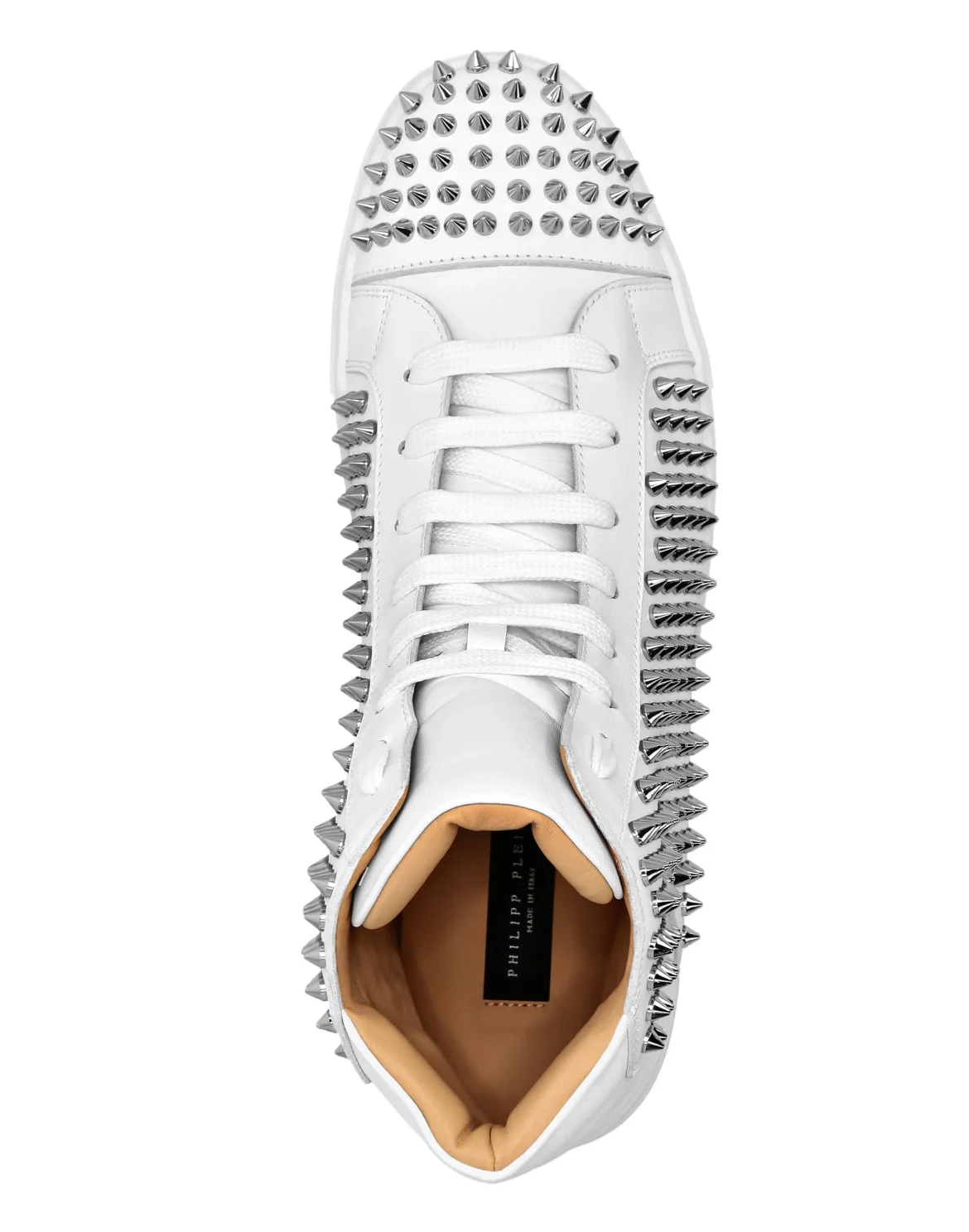 HI-TOP  STUDDED  SNEAKERS, цвет: Белый