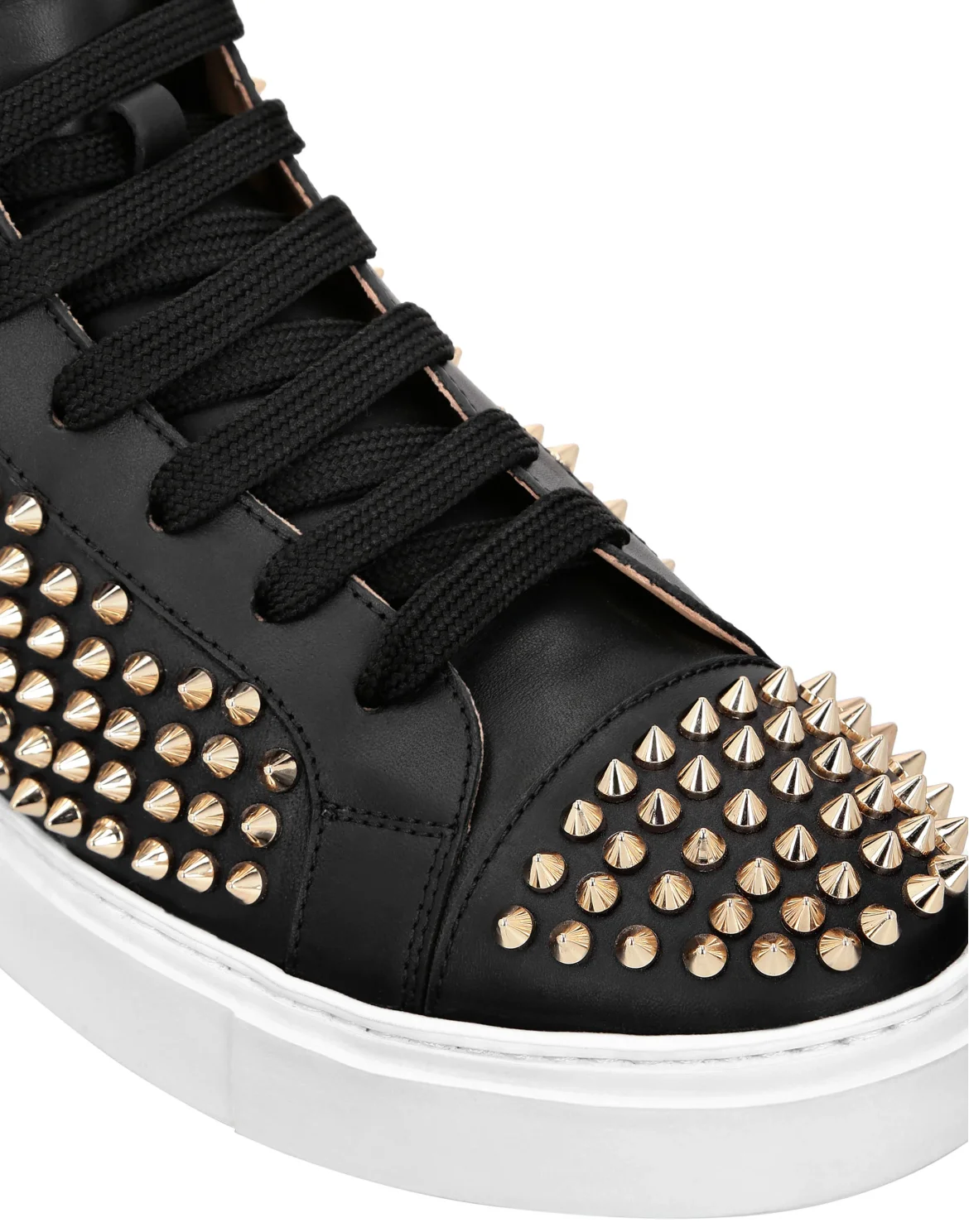 HI-TOP  STUDDED  SNEAKERS, цвет: Черный