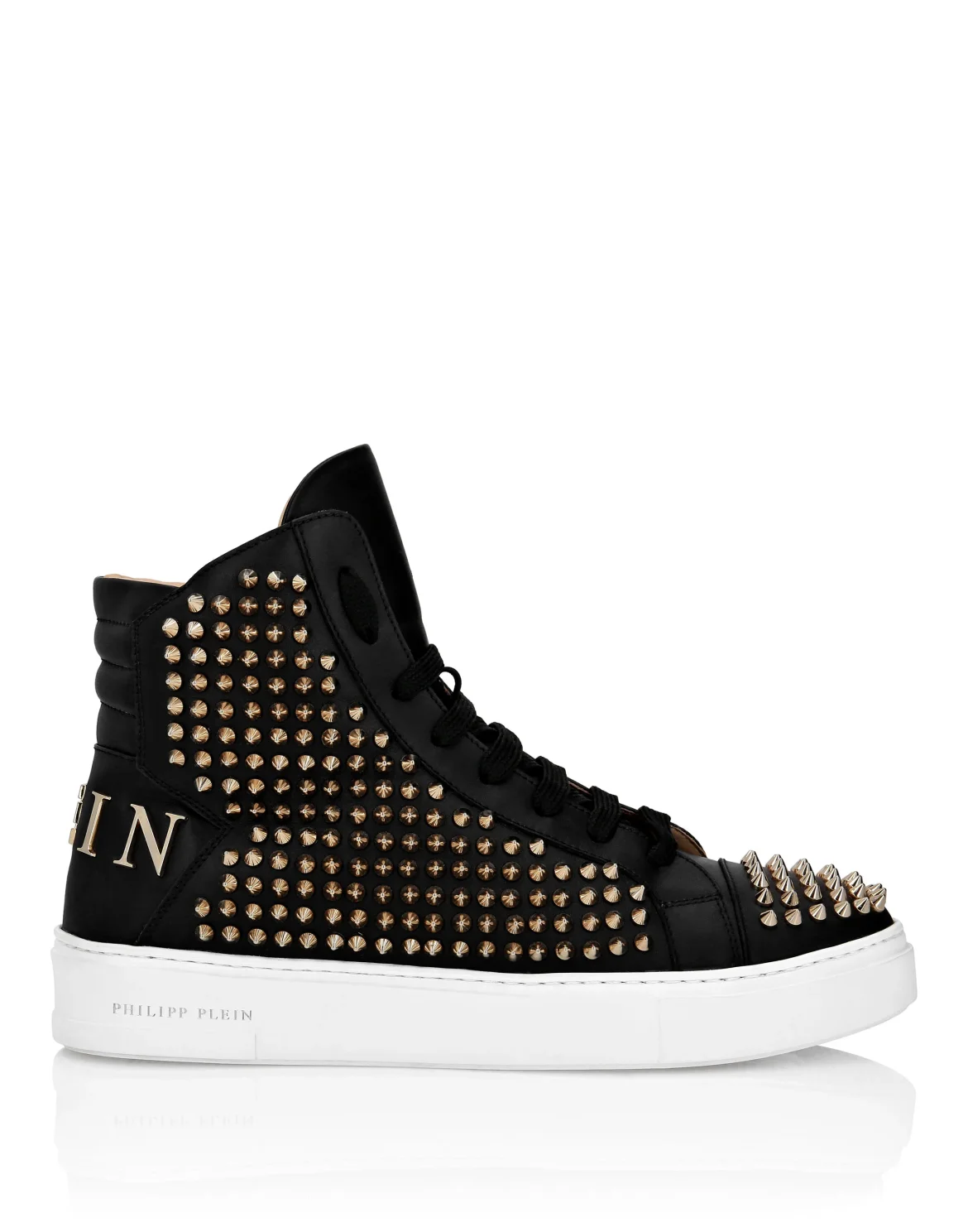 HI-TOP  STUDDED  SNEAKERS, цвет: Черный