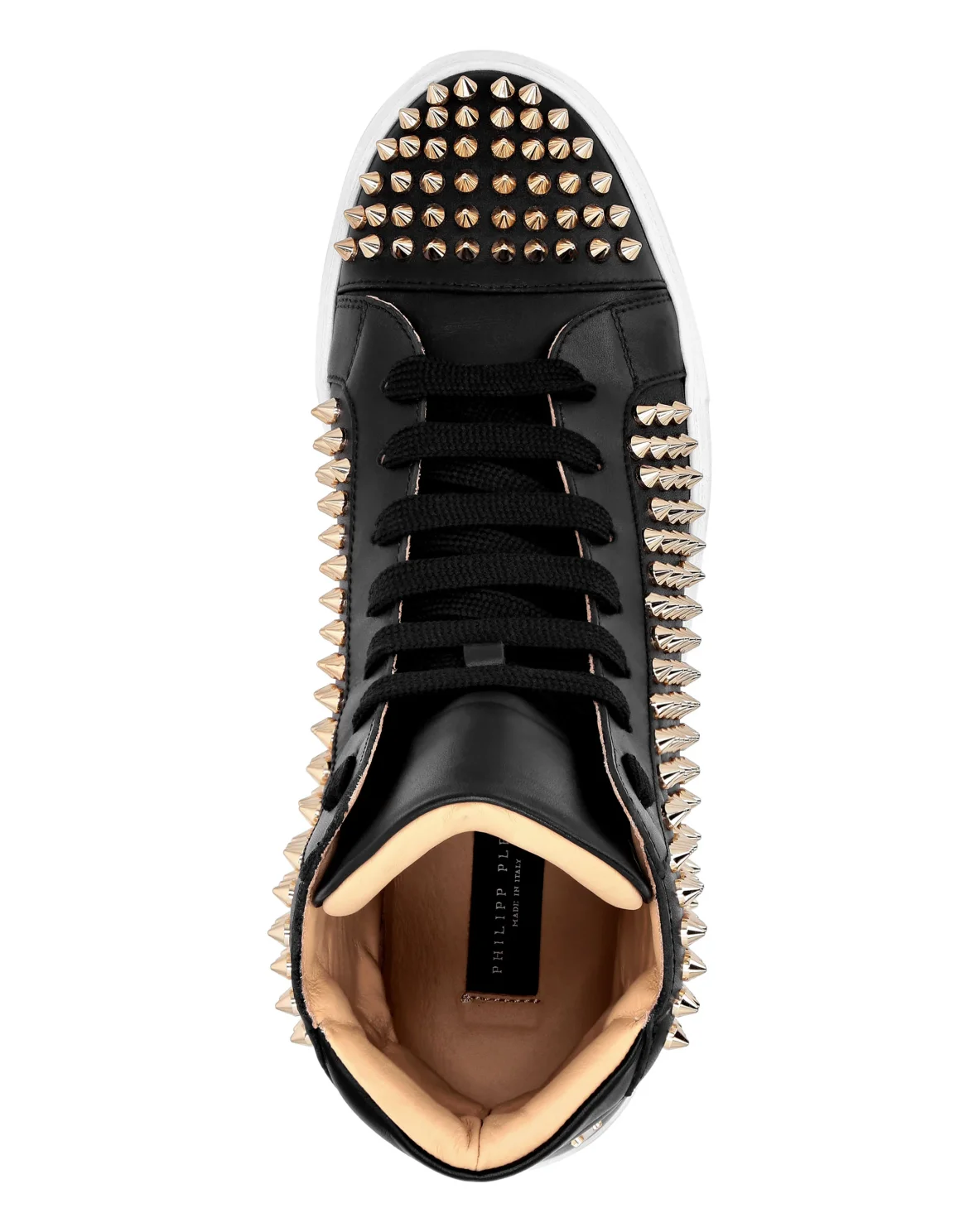 HI-TOP  STUDDED  SNEAKERS, цвет: Черный