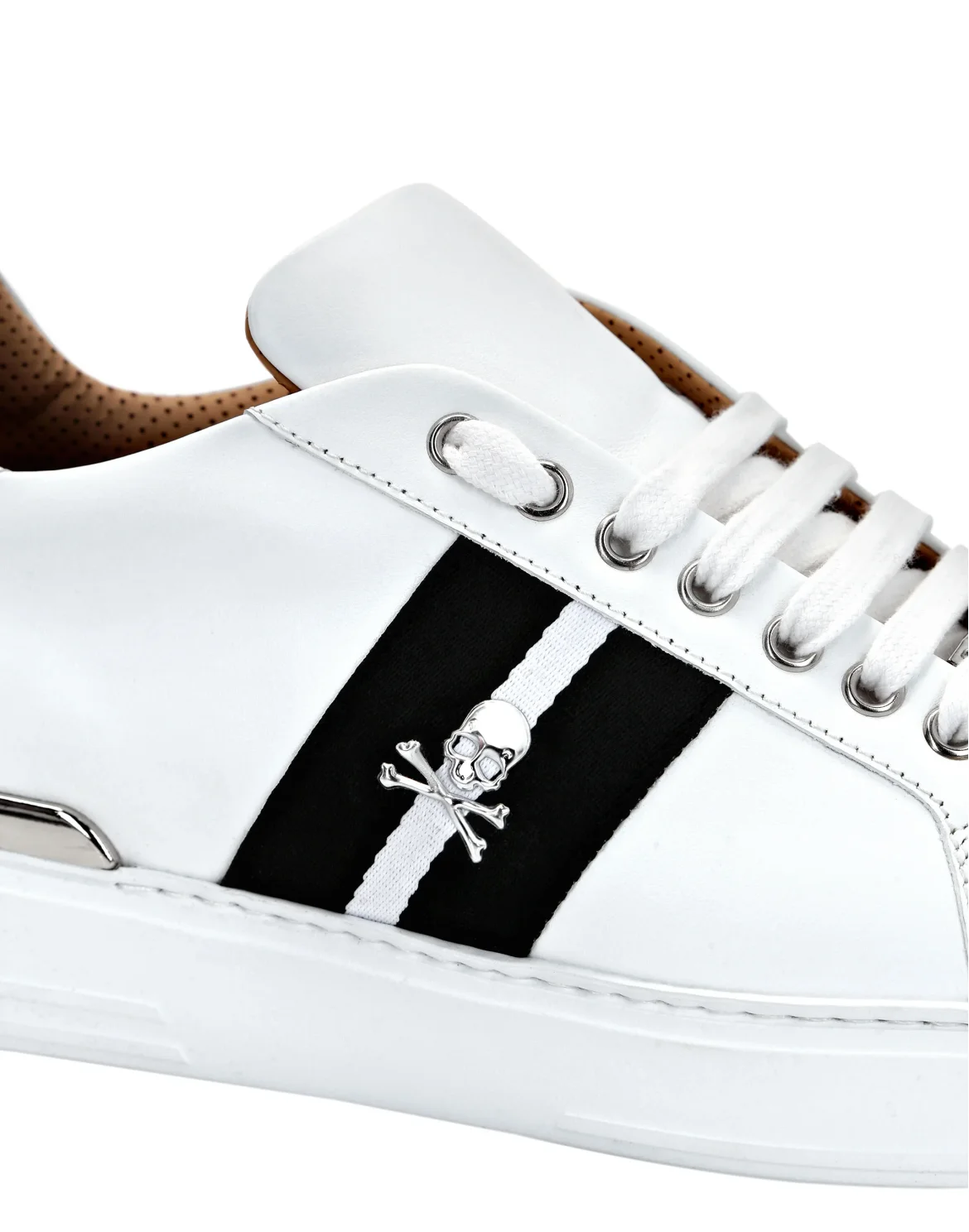 Leather Lo-Top Sneakers Stripes, цвет: Белый