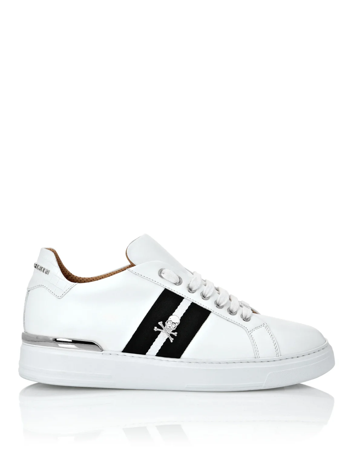 Leather Lo-Top Sneakers Stripes, цвет: Белый