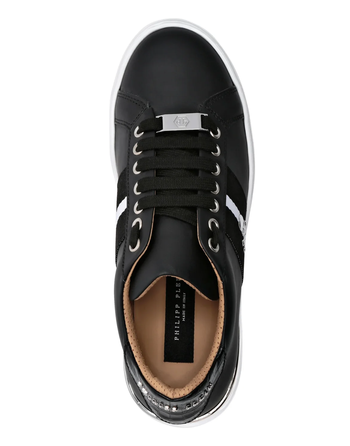Leather Lo-Top Sneakers Stripes, цвет: Черный