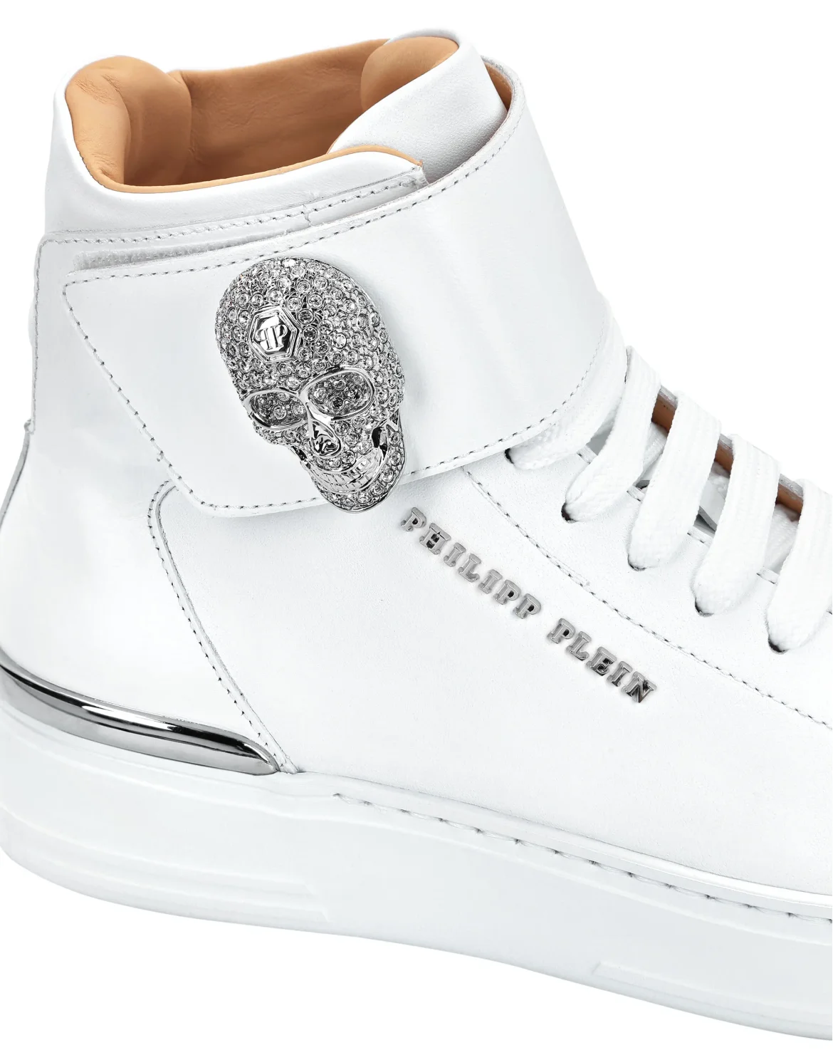 Hi-Top Sneakers Crystal Skull with Crystals, цвет: Белый