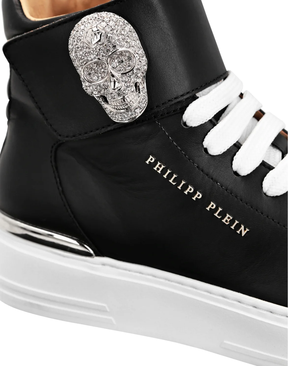 Hi-Top Sneakers Crystal Skull with Crystals, цвет: Черный