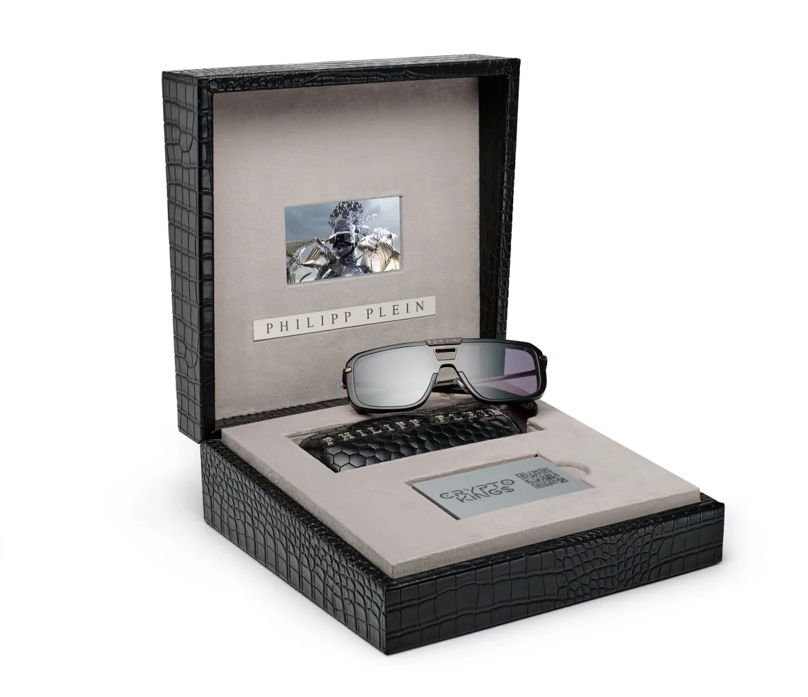Sunglasses Rectangular Plein Legacy + NFT, цвет: Черный
