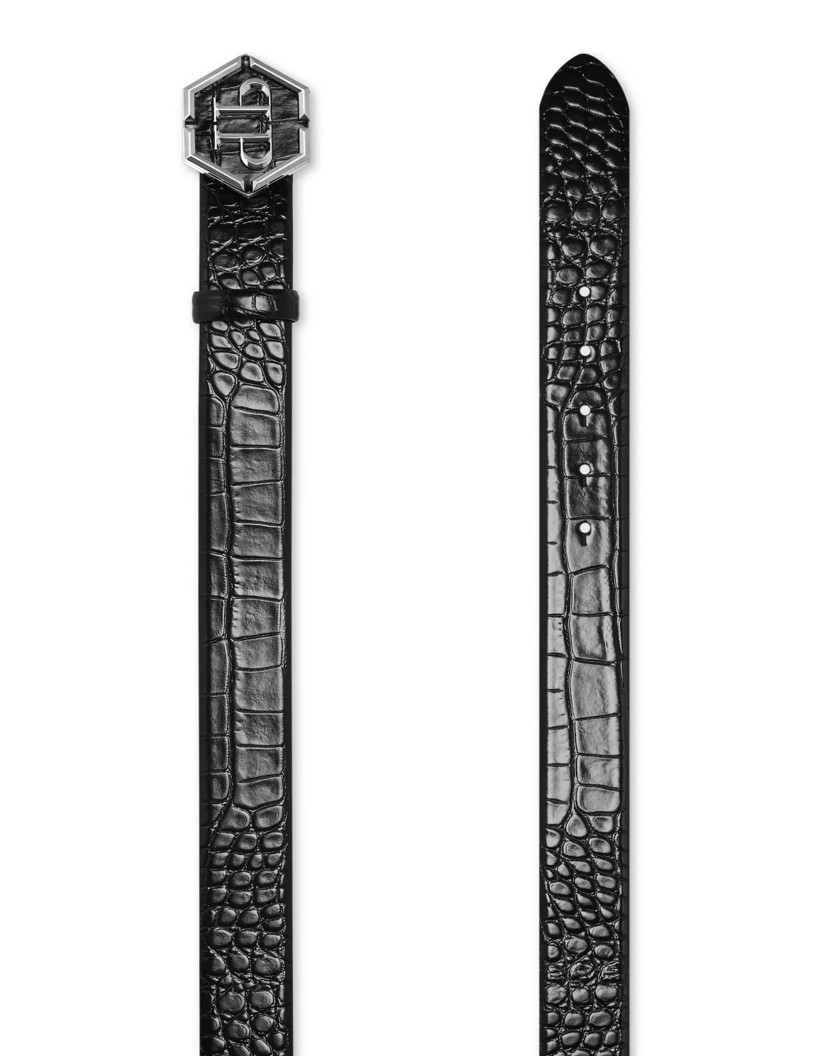 Leather Belt Hexagon, цвет: Черный