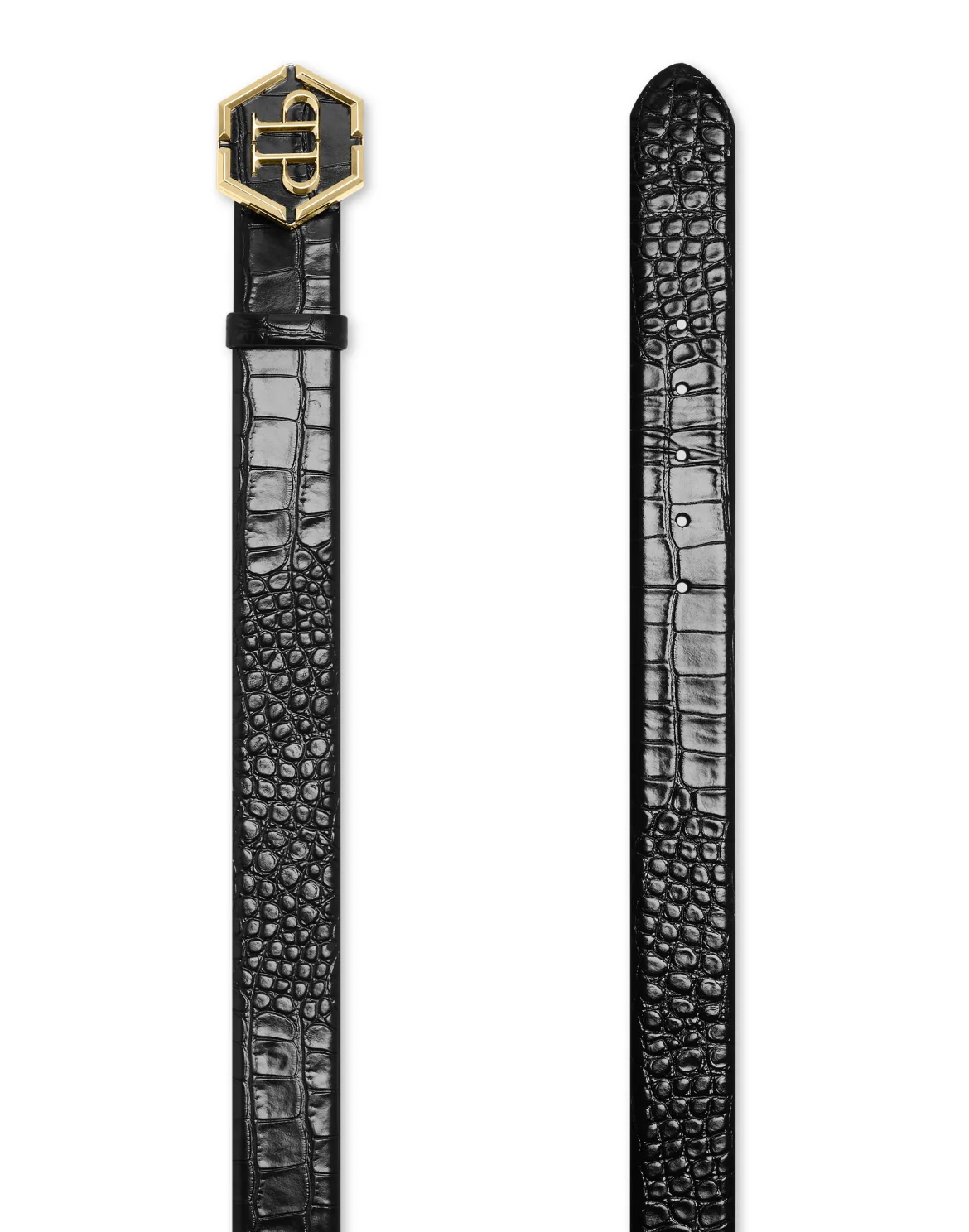 Leather Belt Hexagon, цвет: Черный