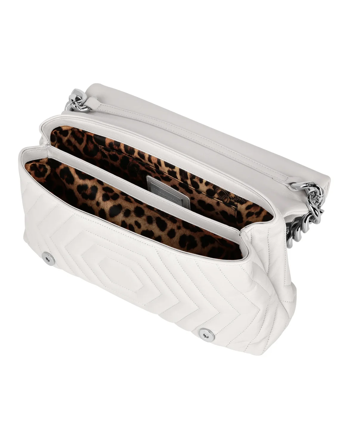 Small Nappa Matellase` Shoulder Bag Hexagon, цвет: Белый