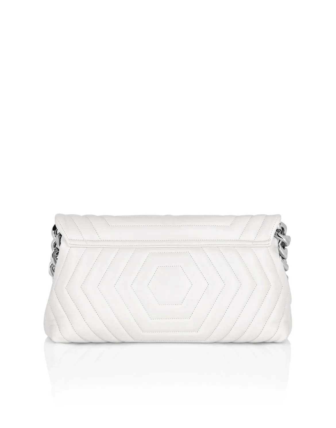 Small Nappa Matellase` Shoulder Bag Hexagon, цвет: Белый