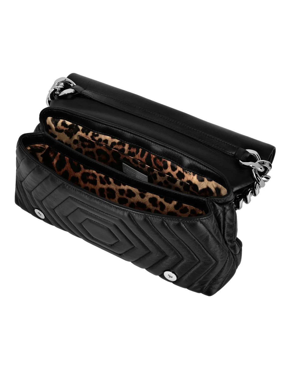 Small Nappa Matellase` Shoulder Bag Hexagon, цвет: Черный