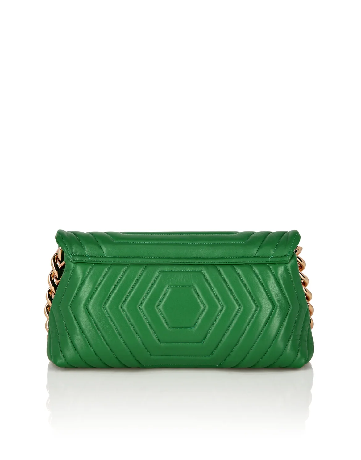 Small Nappa Matellase` Shoulder Bag Hexagon, цвет: Зеленый