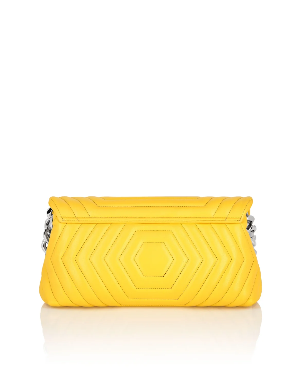 Small Nappa Matellase` Shoulder Bag Hexagon, цвет: Желтый