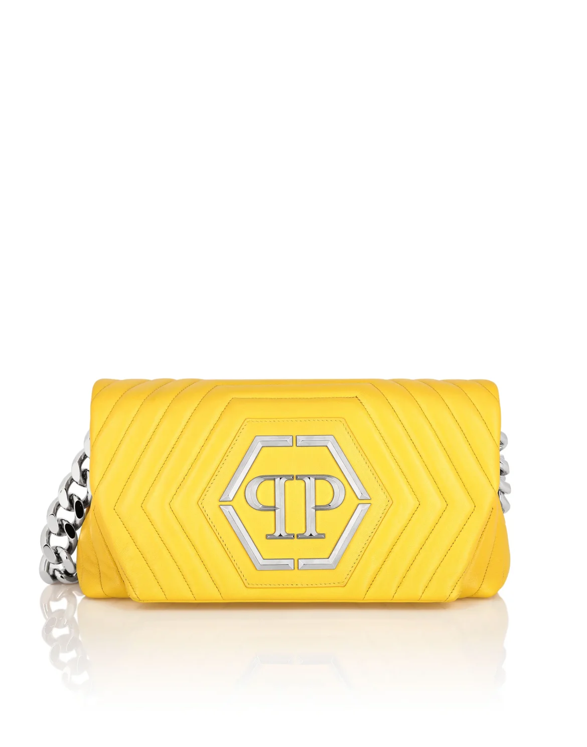 Small Nappa Matellase` Shoulder Bag Hexagon, цвет: Желтый