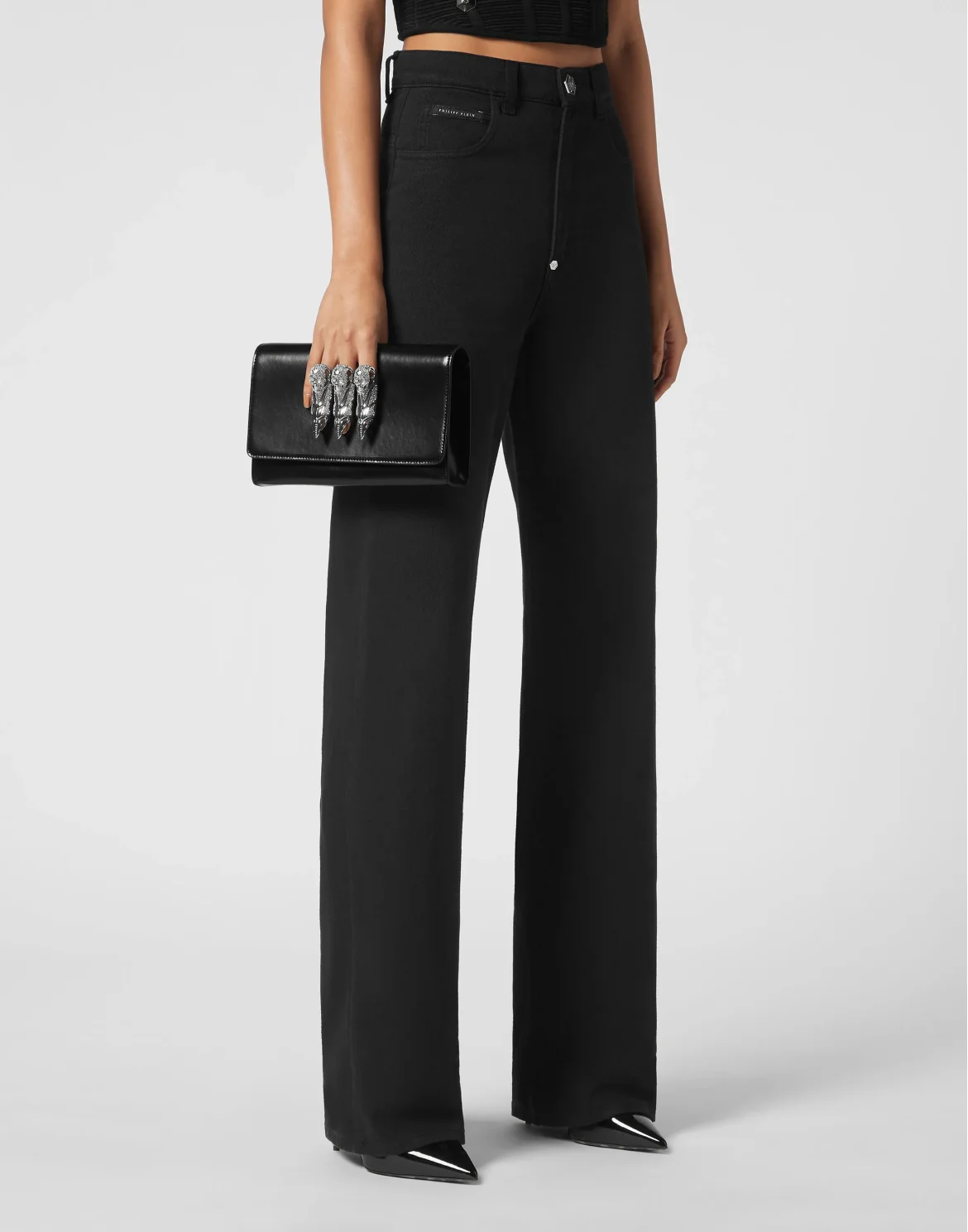 Leather Mirror Shoulder Bag, цвет: Черный