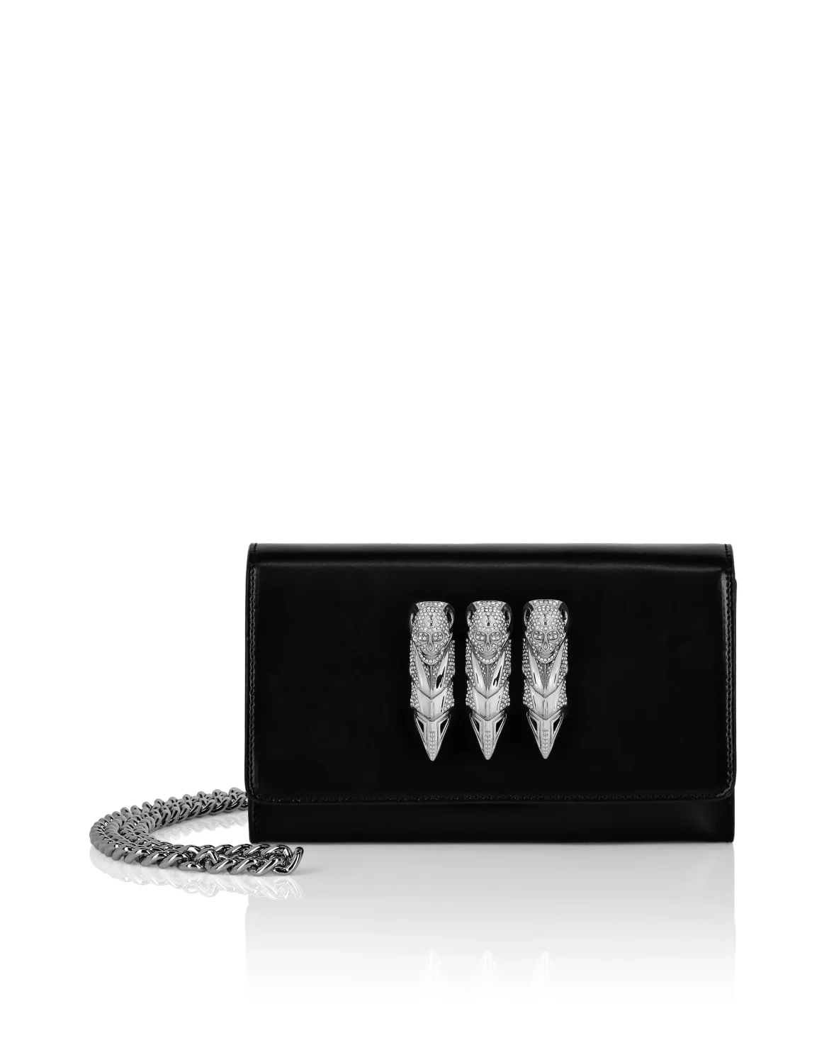 Leather Mirror Shoulder Bag, цвет: Черный