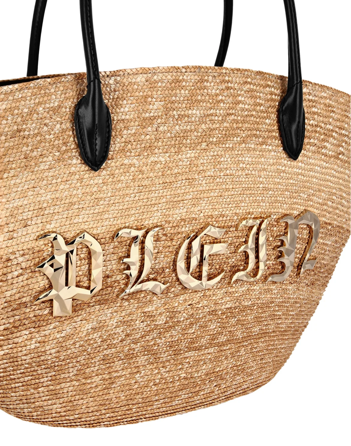 Raffia Handle Bag Gothic Plein, цвет: Бежевый