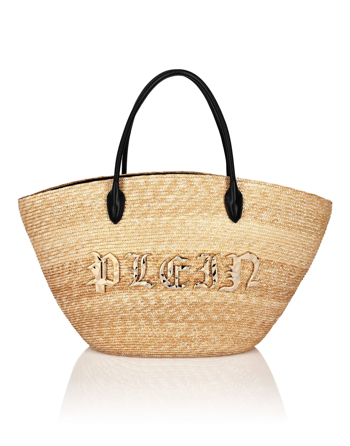 Raffia Handle Bag Gothic Plein, цвет: Бежевый