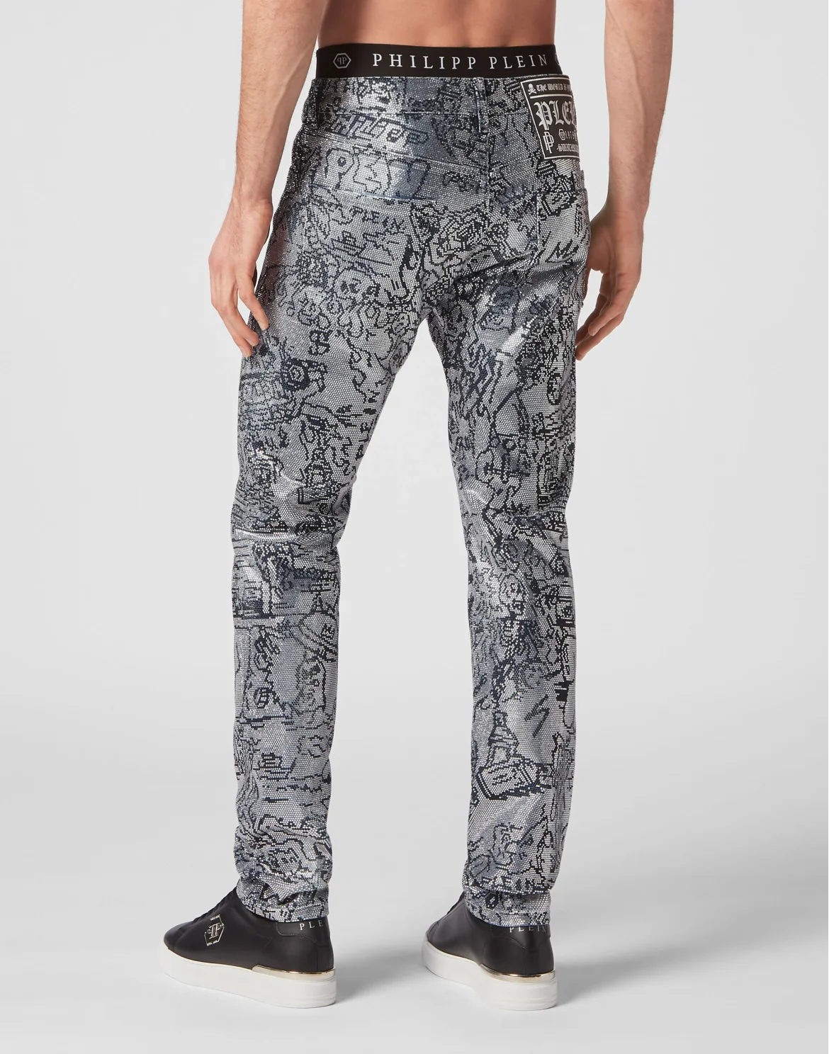 Denim Trousers Super Straight Cut Skull and Plein, цвет: Синий