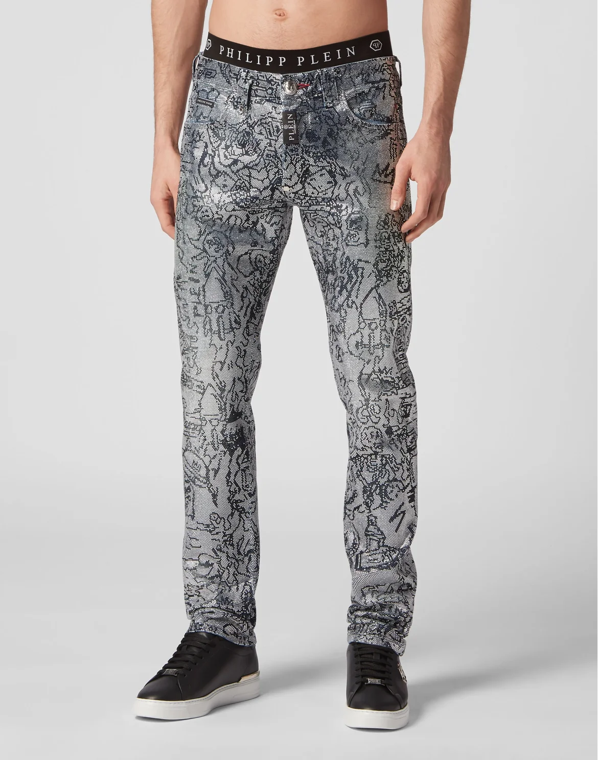 Denim Trousers Super Straight Cut Skull and Plein, цвет: Синий