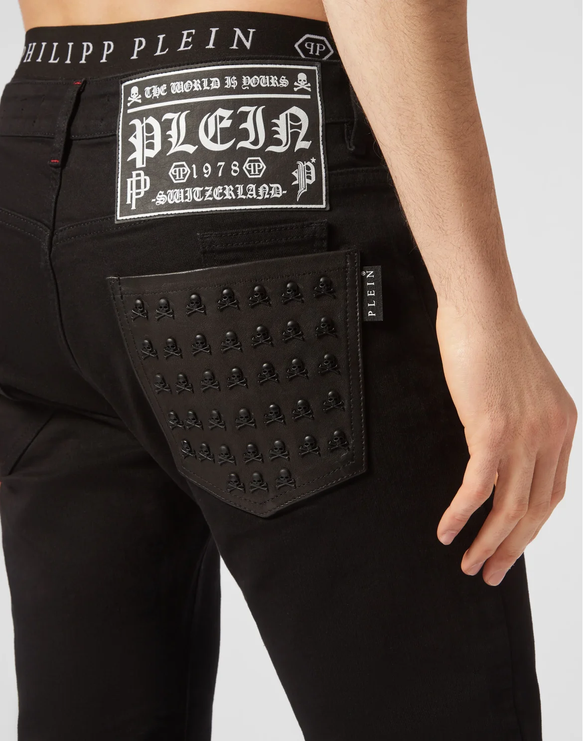 Denim Trousers Super Straight Cut Skull, цвет: Черный
