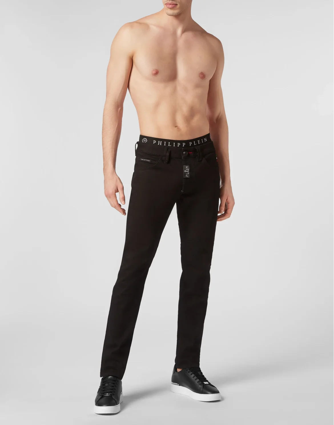 Denim Trousers Super Straight Cut Skull, цвет: Черный