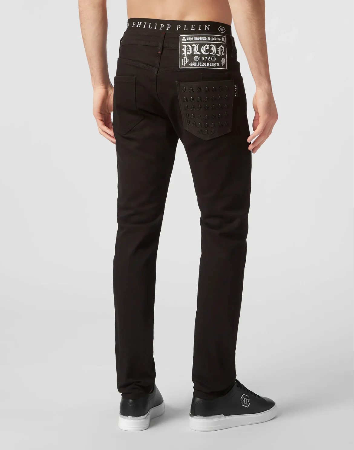 Denim Trousers Super Straight Cut Skull, цвет: Черный