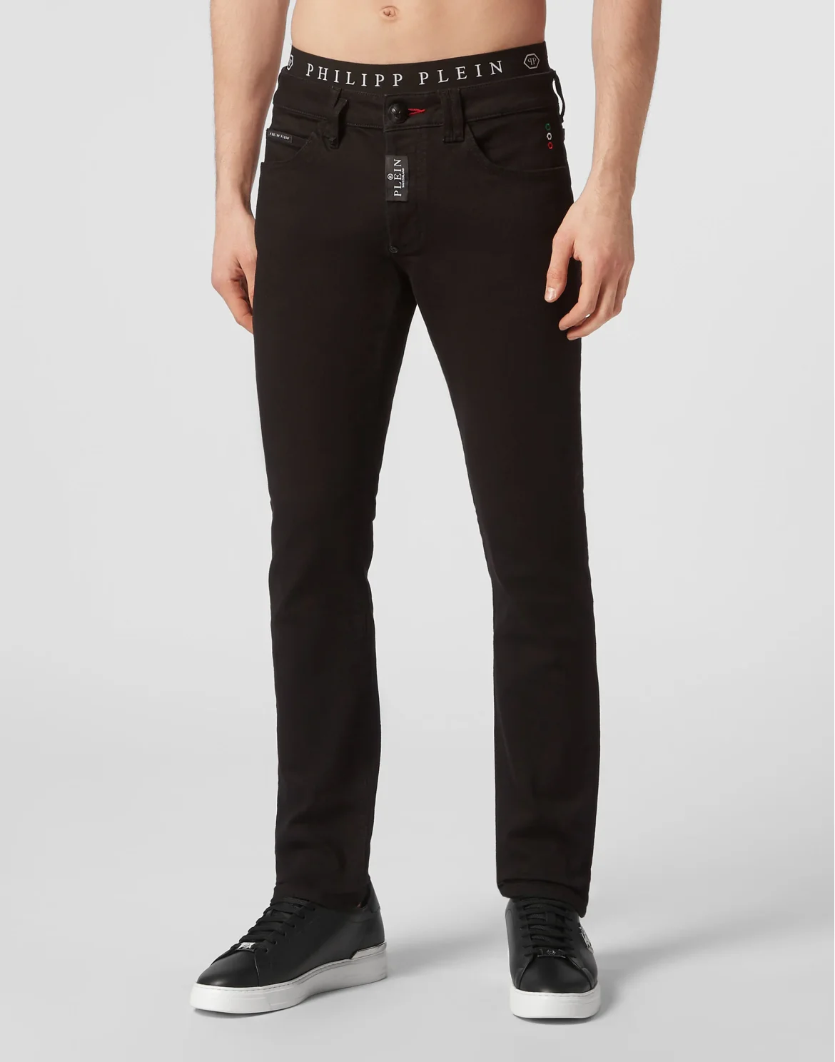 Denim Trousers Super Straight Cut Skull, цвет: Черный