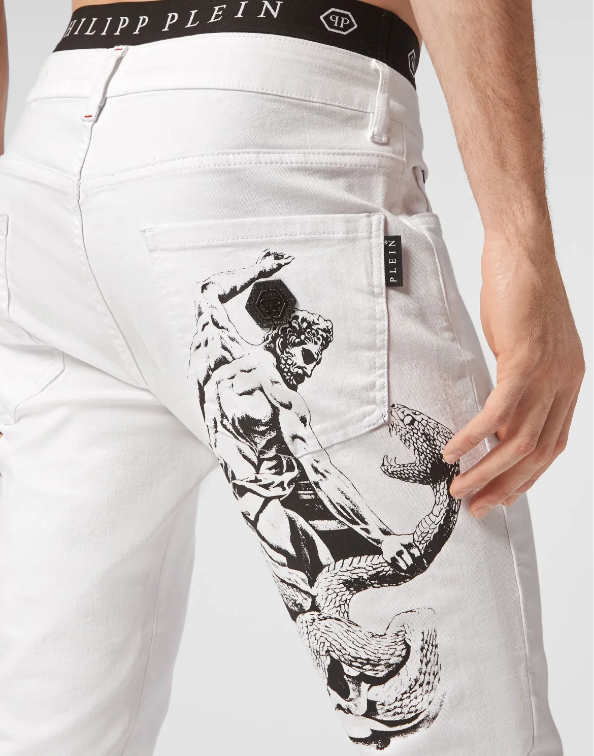 Denim Trousers Super Straight Cut Tattoo, цвет: Белый