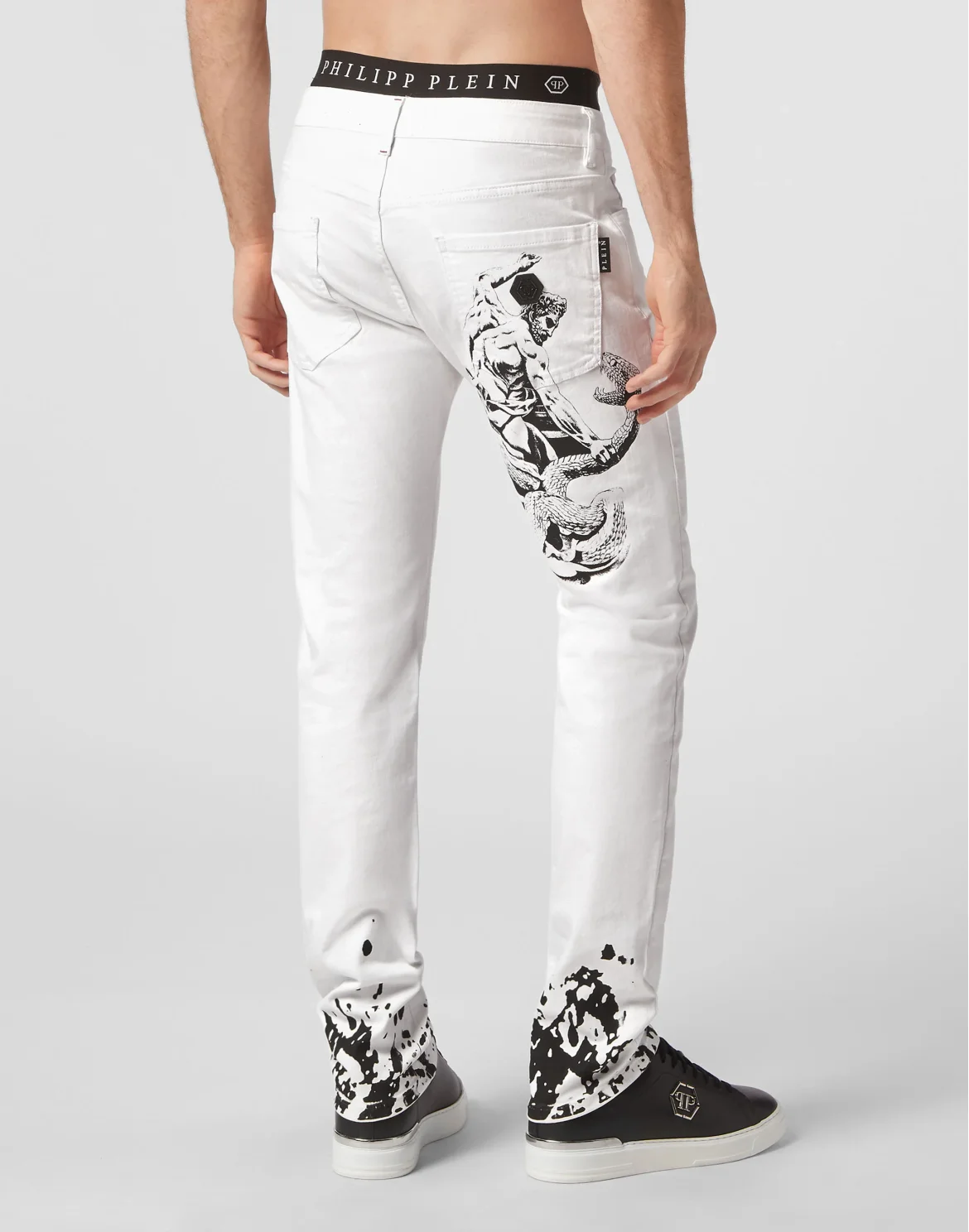 Denim Trousers Super Straight Cut Tattoo, цвет: Белый