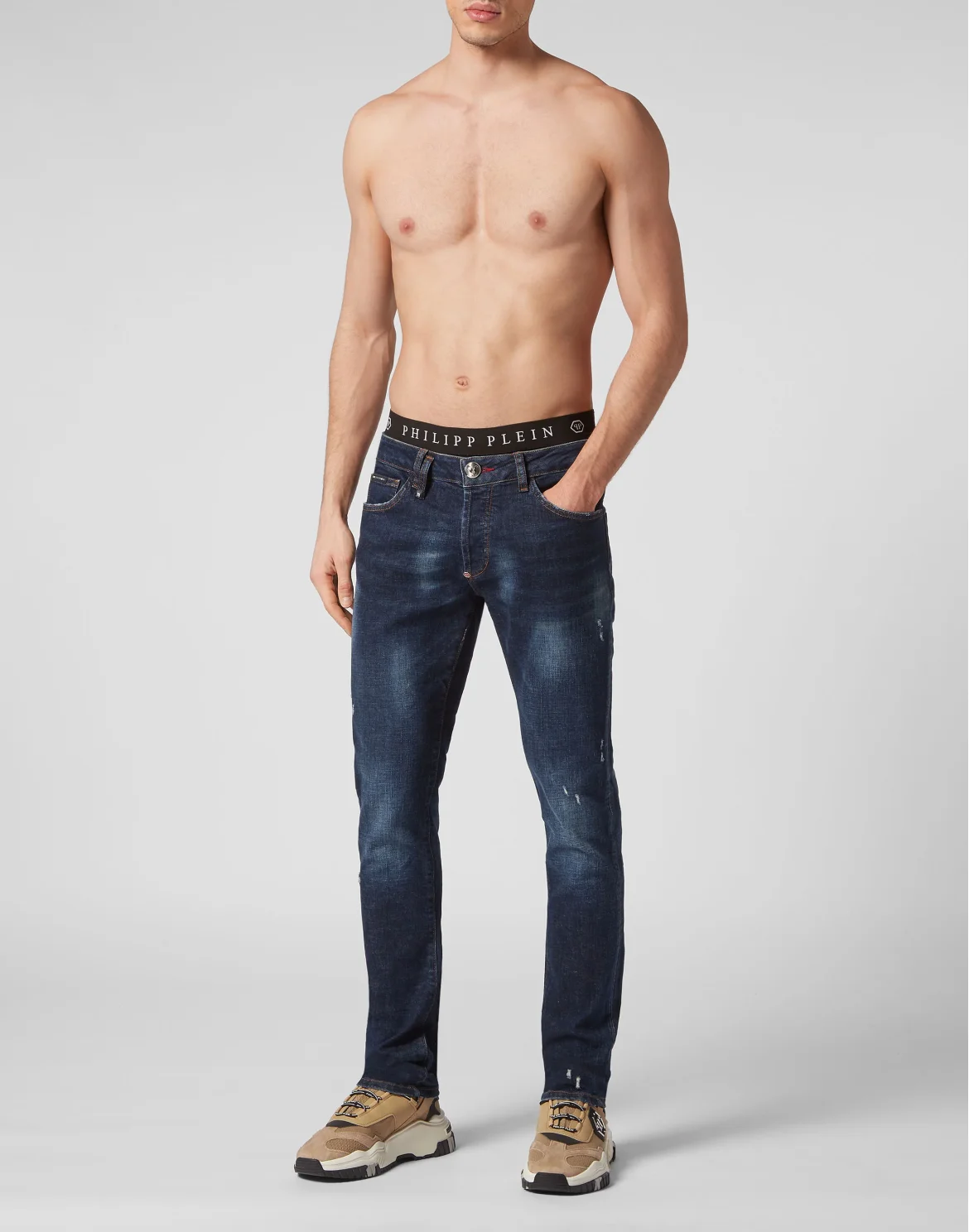 Super Straight Cut Trousers Love Tattoo, цвет: Синий