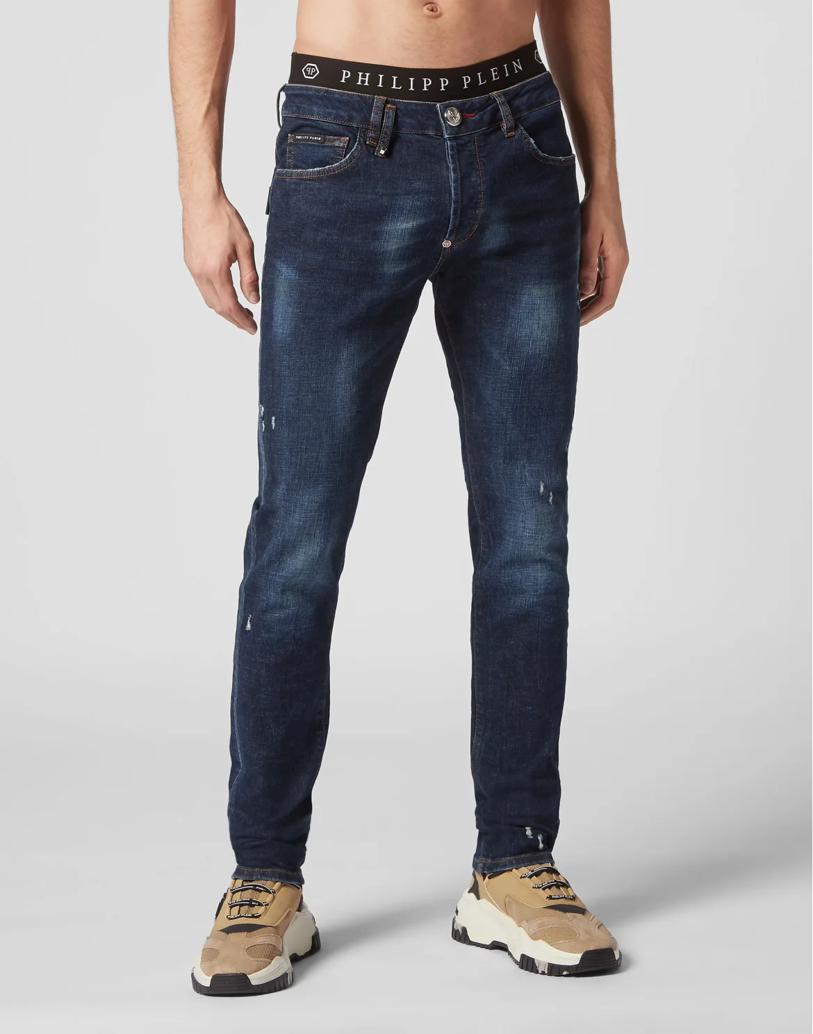 Super Straight Cut Trousers Love Tattoo, цвет: Синий
