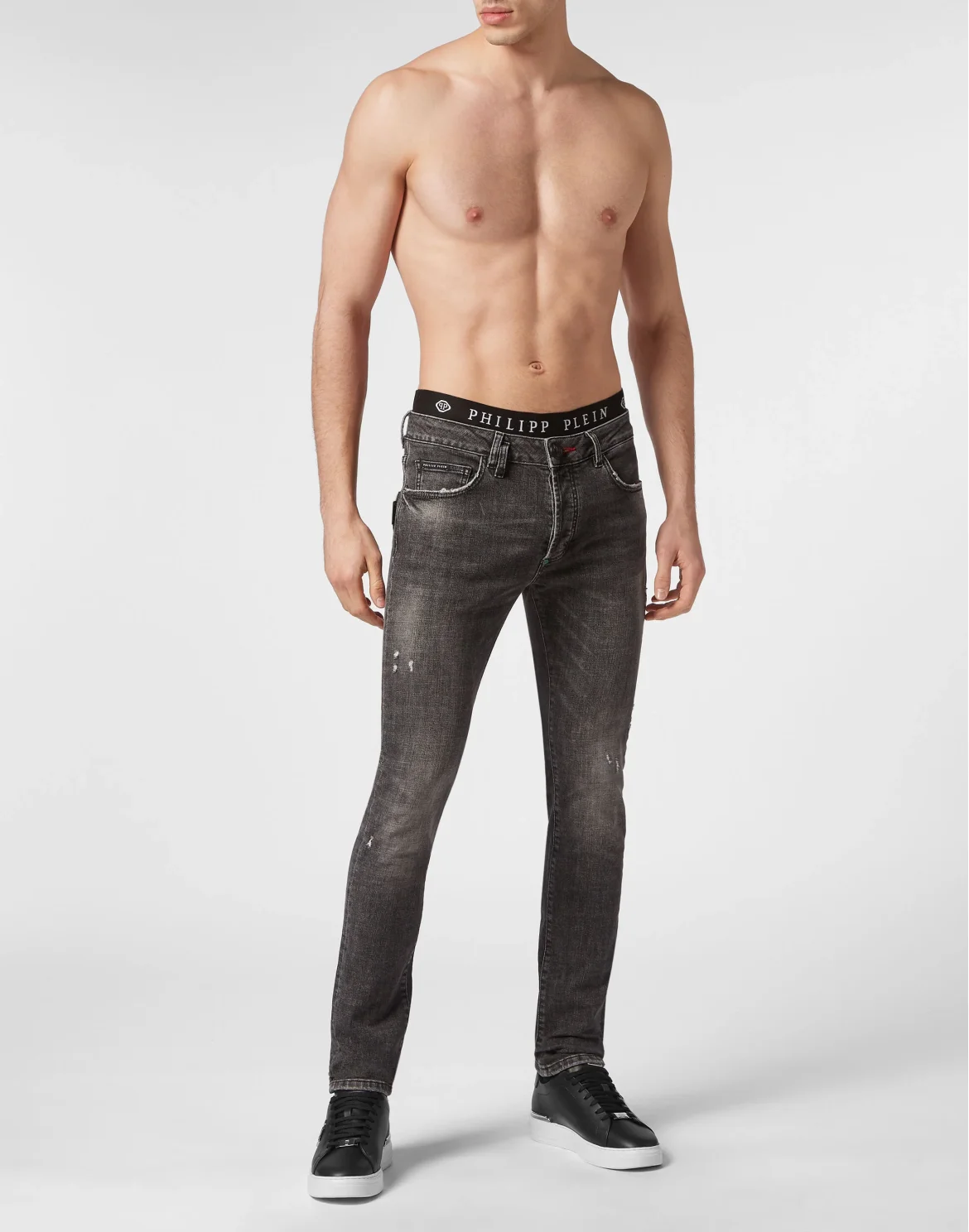 Super Straight Cut Trousers Love Tattoo, цвет: Серый