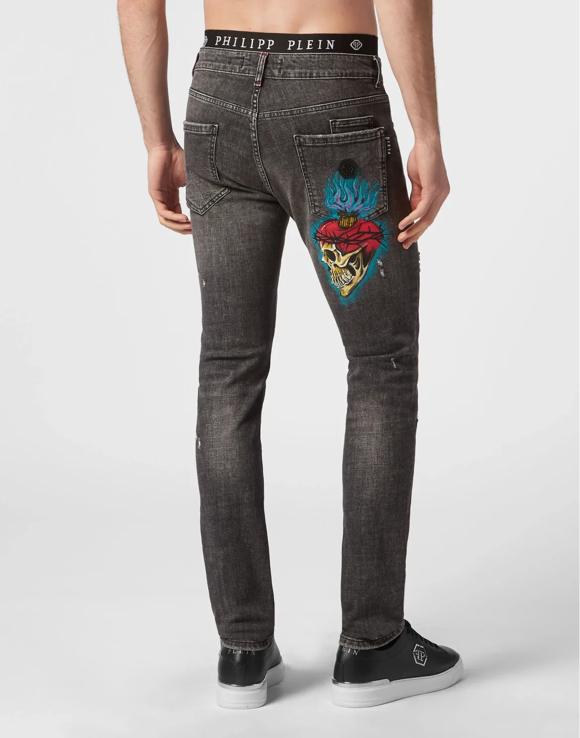 Super Straight Cut Trousers Love Tattoo, цвет: Серый