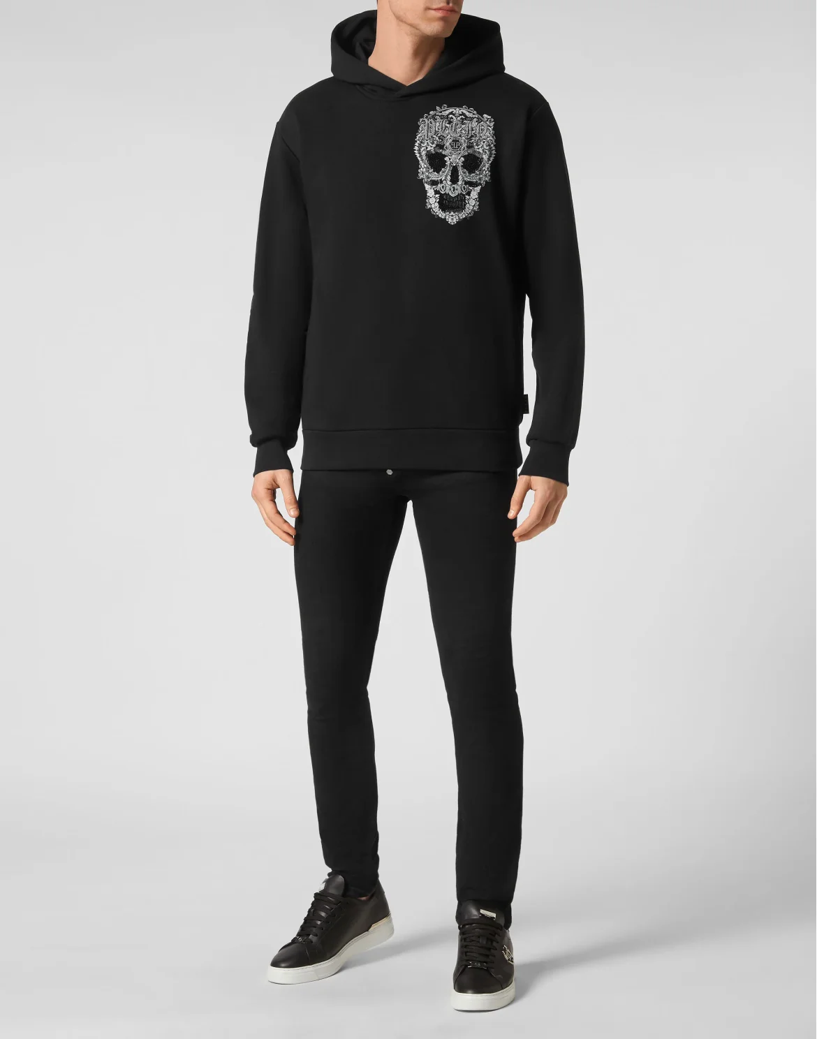 Hoodie sweatshirt Baroque Skull, цвет: Черный